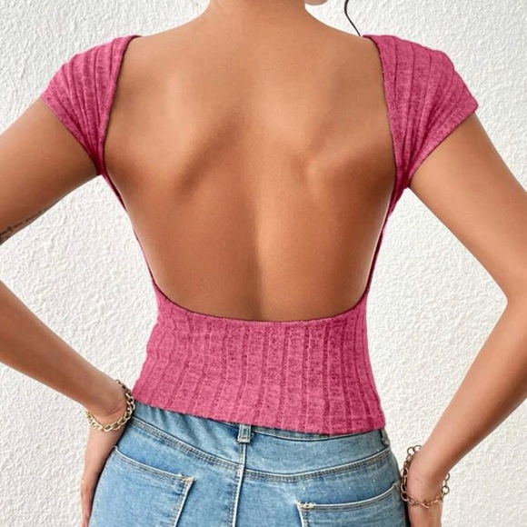 SEXY Privé Solid Backless Crop Tee *NEW* - Picture 6 of 16